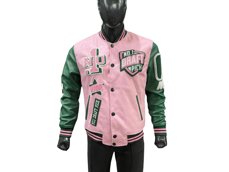 N1DPVSJ-4000-N1DP VARSITY (ALPHA KAPPA PINK/GREEN) WOOL BODY