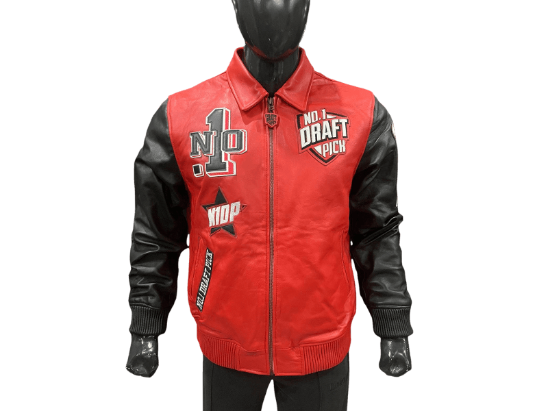 N1DPLJ-5000- N1DP LEATHER JACKET (CHICAGO RED/BLACK)