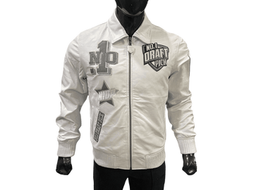 N1DPLJ-5000- N1DP LEATHER JACKET (RAIDERS WHITE/WHITE)