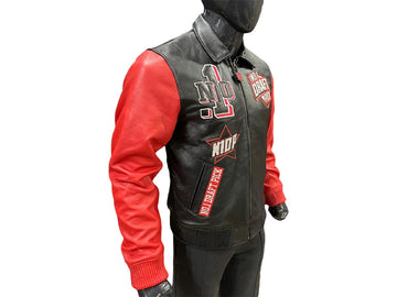 N1DPLJ-5000 N1DP LEATHER JACKET (CHICAGO BLACK/RED LAMB SKIN)